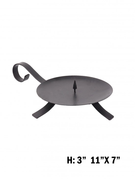 BLACK IRON CANDLE HOLDER